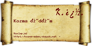 Kozma Ádám névjegykártya