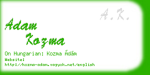 adam kozma business card